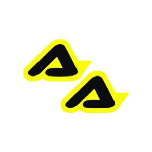 Acerbis A Icon Stickers – Yellow-Edged Style 4 MX Decals (2-Pack)