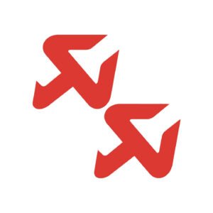 Akrapovic Logo Style 4 Stickers (2-Pack) – Solid Red Scorpion Marks
