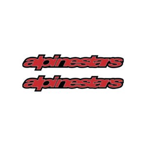 Alpinestars Red Cursive Stickers – Panel Decals (2-Pack)