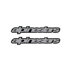 Alpinestars Silver Script Stickers (2-Pack) – Grey Wordmark Decals