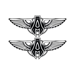 Arlen Ness Stickers – Winged A Emblem Black and White Decals (2-Pack)