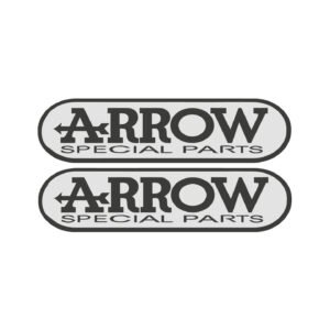 Arrow Special Parts Stickers – Grey Oval Wordmark Decals (2-Pack)