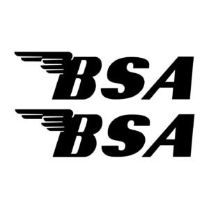 BSA Winged Wordmark Stickers (2-Pack) – Black Die-Cut Bike Decals