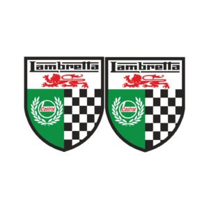 Castrol Lambretta Style 3 Stickers Decals (2-Pack) - Classic Scooter Style