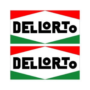 Dellorto Style 3 Stickers – Italian Carburettor Motorsport Competition Decals (2-Pack)