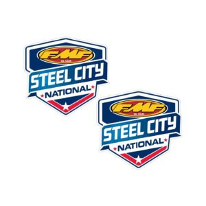 FMF Steel City Stickers Decals (2-Pack) - Dirt Bike Racing & Competition Style