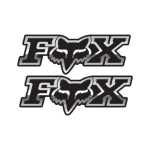 Fox Racing Grey Stickers Decals (2-Pack) - Motocross & Bike Bodywork Style