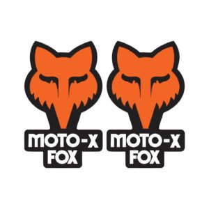 Fox Racing Moto Logo Lettering Stickers – MX Enduro Helmet Bodywork Decals (2-Pack)