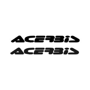 Acerbis Logo Vinyl Stickers – Solid Black Wordmark (2-Pack)