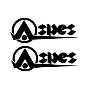 Aspes Stickers – Triangle Emblem & Solid Wordmark Decals (2-Pack)