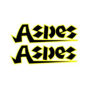 Aspes Stickers – Yellow-Outlined Graffiti Wordmark Decals (2-Pack)