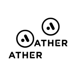 Ather Stickers – Offset Circle & Wordmark Logo Decals (2-Pack)
