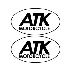ATK Stickers – Motorcycle Oval Badge Cut Vinyl Decals (2-Pack)