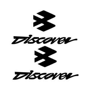 Bajaj Discover Logo Stickers (2-Pack) – B Emblem and Script Decals