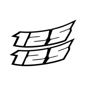 Benelli 125 Outline Number Stickers (2-Pack) – Slanted Digits