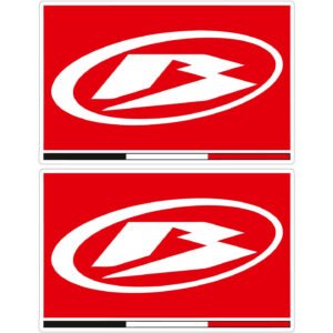 Beta Oval B Emblem Stickers (2-Pack) – Red Panel With Stripe Bar