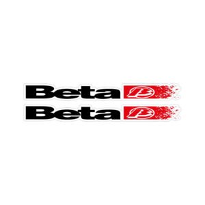 Beta Wordmark and Emblem Stickers (2-Pack) – Red Pixel Fade Decals