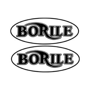 Borile Motorcycle Stickers (2-Pack) – Inline Oval Outline Tank Decals