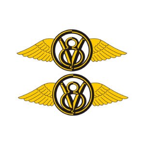 Boss Hoss V8 Motorcycle Logo Stickers (2-Pack) – Gold Winged Emblem