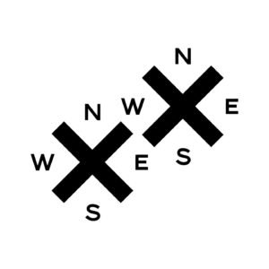 Brixton Compass X Stickers (2-Pack) – Two Offset N E S W Marks