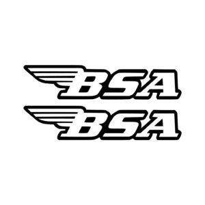 BSA Heavy Outline Stickers (2-Pack) – Hollow Letters, Striped Wing