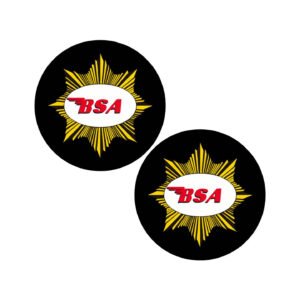 BSA Round Logo Stickers (2-Pack) – Black Disc, Yellow Star Badge
