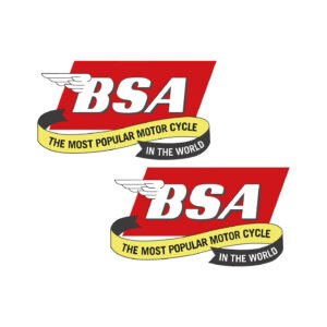 BSA Most Popular Motor Cycle Slogan Stickers (2-Pack) – Red Panel