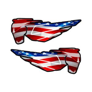 American Flag Panel Stickers (2-Pack) – Mirrored Waving Flag Pair