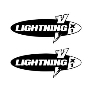 Buell X1 Lightning Oval Stickers – Italic Bolt Decals (2-Pack)