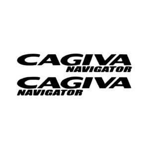 Cagiva Navigator Two-Line Stickers (2-Pack) – Wordmark and Model Name
