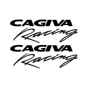 Cagiva Racing Script Stickers (2-Pack) – Wide Wordmark Decals