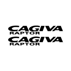 Cagiva Raptor Two-Line Stickers (2-Pack) – Wordmark and Model Name