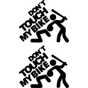 Don't Touch My Bike Funny Decals (2-Pack) - Motorcycle Protection Vinyl Decals