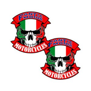Fantic Skull Logo Pair (2-Piece) Stickers Decals for Custom Off-Road Panels