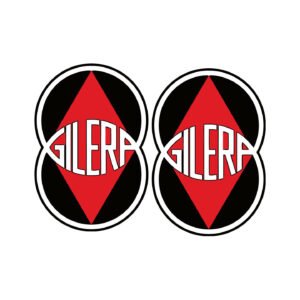 Gilera Motorcycle Logo Pair (2-Piece) Stickers Decals for Tank & Panels