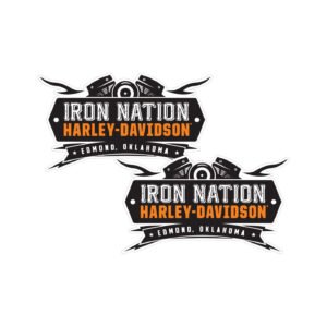 Harley-Davidson Iron Nation Graphic Pair (2-Piece) Stickers Decals for Custom Builds