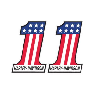 Harley-Davidson Number One Stickers – Cruiser Tank Helmet Racing Decals (2-Pack)