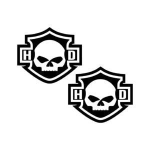 Harley-Davidson Skull Cruiser Stickers – Custom Chopper Softail Vinyl Decals (2-Pack)