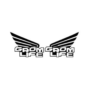 Honda Grom Life Slogan Decals (2pc) - Lifestyle Mini Bike Fairing Stickers
