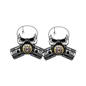 Husqvarna Skull Logo Stickers – Motocross Off-Road Decals (2-Pack)