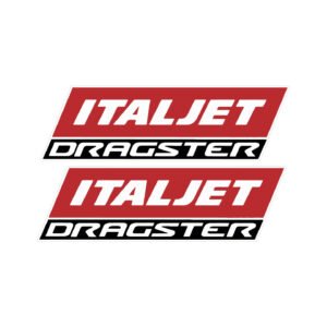 Italjet Dragster Stickers – Performance Scooter Fairing Logo Decals (2-Pack)
