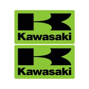 Kawasaki Classic Logo Emblems Stickers Decals (2pc) - Fairing & Helmet Vinyl