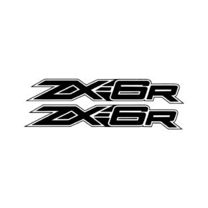 Kawasaki ZX-6R Ninja Black Decals (2pc) - Supersport Fairing Vinyl