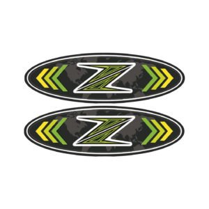 Kawasaki Z Oval Logo Emblems (2pc) - Universal Motorcycle Fairing Set