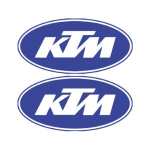KTM Oval Blue Logo Stickers – Bodywork & Panel Motorsport Decals (2-Pack)