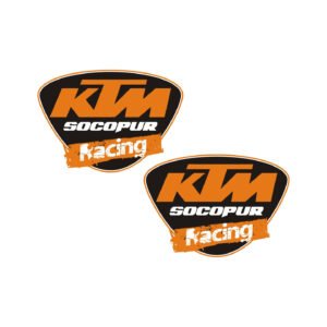 KTM Socopur Racing Team Decals (2pc) - Fairing & Helmet Graphics