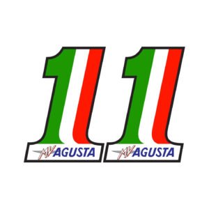MV Agusta Number One Graphic Pair (2-Piece) Stickers Decals for Race Replica Fairings