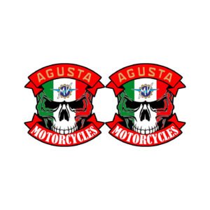 MV Agusta Skull Logo Pair (2-Piece) Stickers Decals for Custom Motorcycle Panels