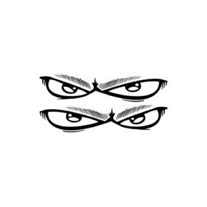 No Fear Eyes Stickers – Iconic Angry Eyes Graphic Decals (2-Pack)