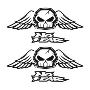No Fear Skull Wings Stickers – Motocross Extreme Sports Lifestyle Decals (2-Pack)